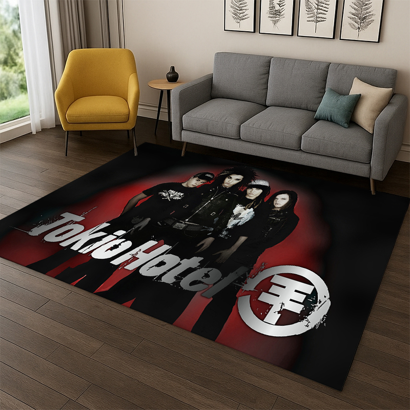 Kids Outdoor Area - พรมลายวงร็อก Tokio Hotel บิลล์ คาอูลิตซ์ สำหรับห้องนอน